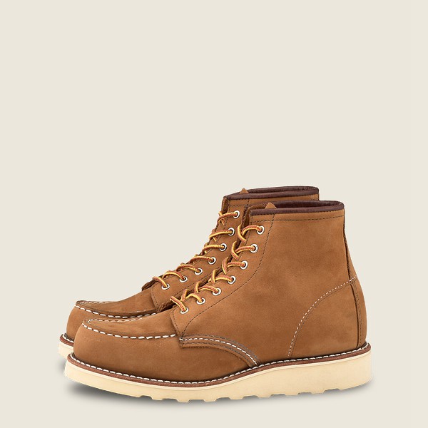 Red Wing Heritage Boots 6-Inch Classic Moc - Short Chinook Læder - Khaki - Dame 7931-CZEFH